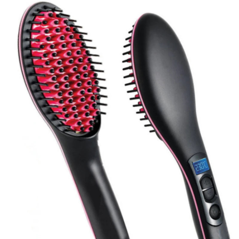 Tressé Pro-Smooth Heated Brush – Straighten & Style in Seconds