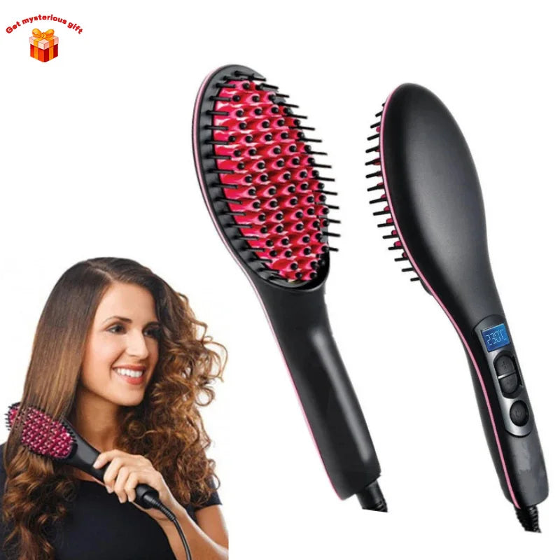 Tressé Pro-Smooth Heated Brush – Straighten & Style in Seconds