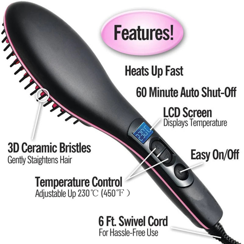 Tressé Pro-Smooth Heated Brush – Straighten & Style in Seconds